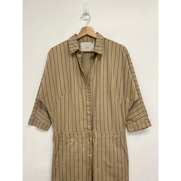 Acacia San Fran Coverall Cotton Utility Workwear Striped Relaxed Jumpsuit Small - Picture 5 of 11